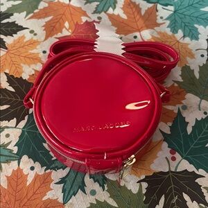 Marc Jacobs Glossy Red Circular Crossbody Bag, New